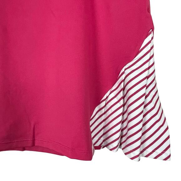 Chico's Zenergy UPF Knit Skort Pink Bromeliad Striped Trim Size 12 NWT - Picture 2 of 7